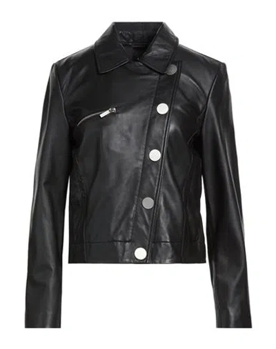 Armani Exchange Woman Jacket Black Size L Ovine Leather