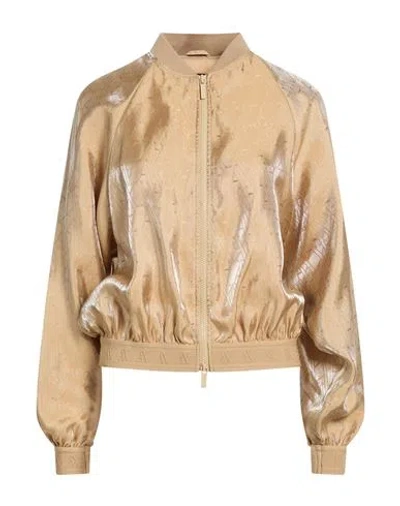 Armani Exchange Woman Jacket Gold Size S Viscose, Polyester, Elastane