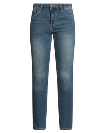 Armani Exchange Woman Jeans Blue Size 25 Cotton, Elastomultiester, Elastane In Multi