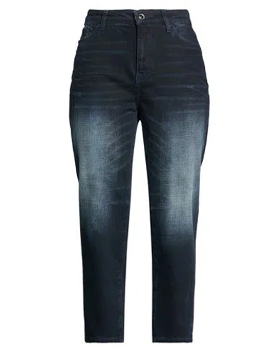 Armani Exchange Woman Jeans Blue Size 25w-32l Cotton In Black