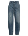 Armani Exchange Woman Jeans Blue Size 28 Cotton, Cow Leather In Blue