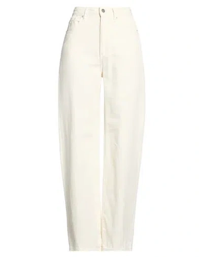 Armani Exchange Woman Jeans Cream Size 29 Cotton, Lyocell In White