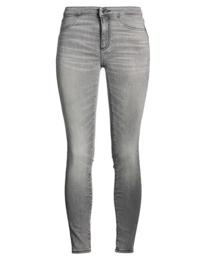 Armani Exchange Woman Jeans Grey Size 26 Cotton, Elastomultiester, Elastane In Multi