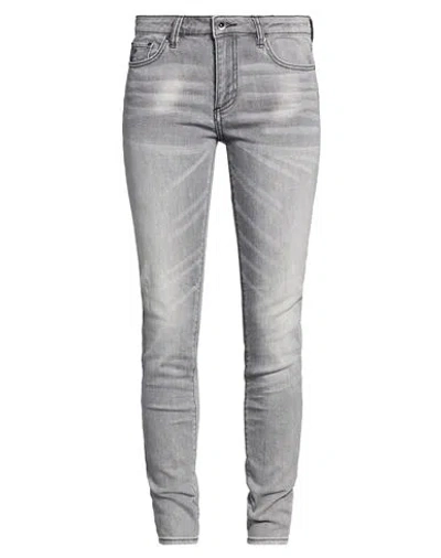 Armani Exchange Woman Jeans Grey Size 32 Cotton, Polyester, Elastane In Gray