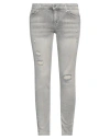 Armani Exchange Woman Jeans Light Grey Size 32 Cotton, Elastane In Grey