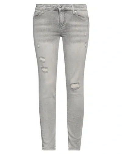 Armani Exchange Woman Jeans Light Grey Size 32 Cotton, Elastane