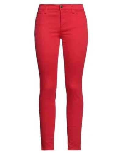Armani Exchange Woman Jeans Red Size 26 Cotton, Elastomultiester, Elastane