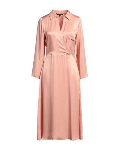Armani Exchange Woman Midi Dress Antique Rose Size 14 Circulose Viscose In Pink