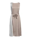 Armani Exchange Woman Midi Dress Beige Size 14 Polyester, Elastane In Beige
