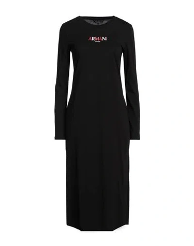 Armani Exchange Woman Midi Dress Black Size L Cotton