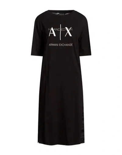 Armani Exchange Woman Midi Dress Black Size L Cotton