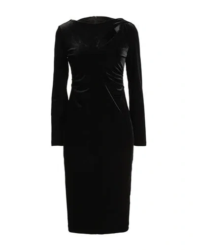 Armani Exchange Woman Midi Dress Black Size L Polyester, Elastane