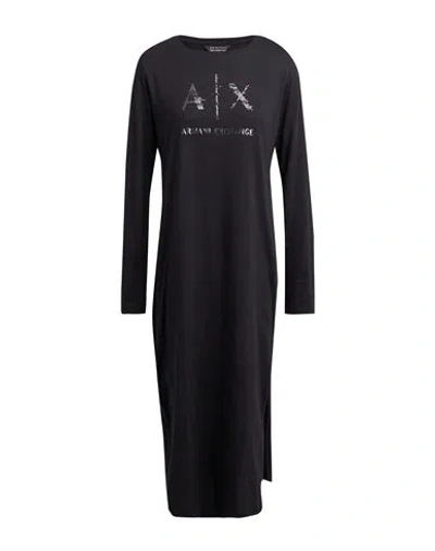 Armani Exchange Woman Midi Dress Black Size M Cotton