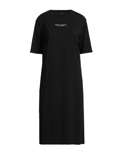 Armani Exchange Woman Midi Dress Black Size Xs Cotton