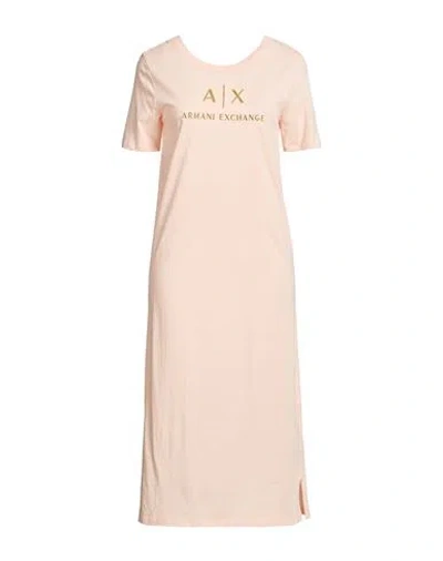 Armani Exchange Woman Midi Dress Blush Size M Cotton In Pink