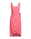 Armani Exchange Woman Midi Dress Coral Size 6 Viscose In Pink