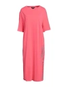Armani Exchange Woman Midi Dress Coral Size M Cotton In Red