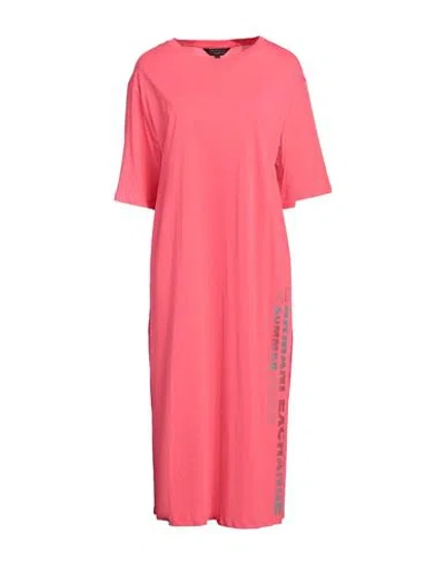 Armani Exchange Woman Midi Dress Coral Size M Cotton In Red