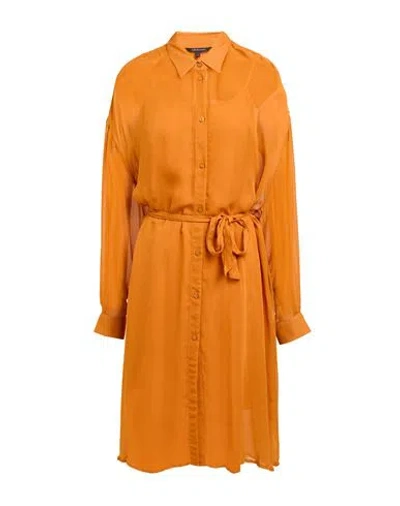 Armani Exchange Woman Midi Dress Mandarin Size 4 Viscose In Orange