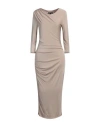 Armani Exchange Woman Midi Dress Sand Size Xs Polyester, Elastane In Beige