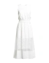 Armani Exchange Woman Midi Dress White Size 8 Polyester