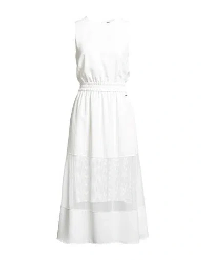 Armani Exchange Woman Midi Dress White Size 8 Polyester