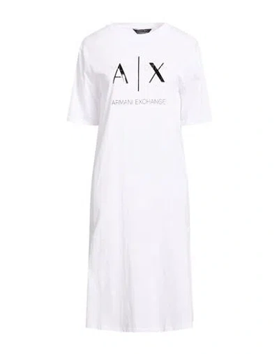 Armani Exchange Woman Midi Dress White Size Xs Cotton