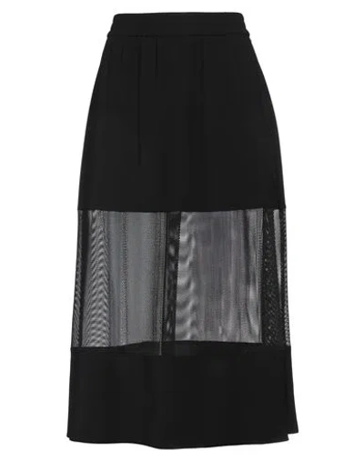 Armani Exchange Woman Midi Skirt Black Size 10 Polyester