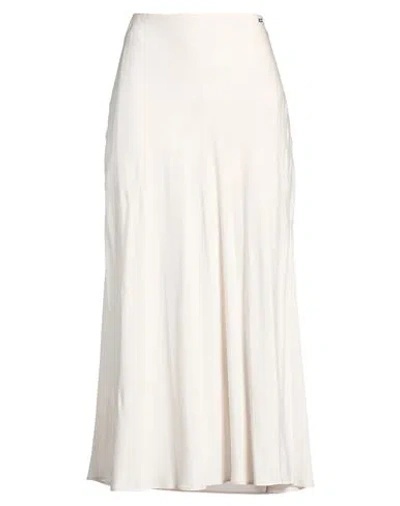 Armani Exchange Woman Midi Skirt Cream Size 2 Viscose In Multi