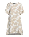 Armani Exchange Woman Mini Dress Beige Size 8 Viscose, Polyamide In Beige
