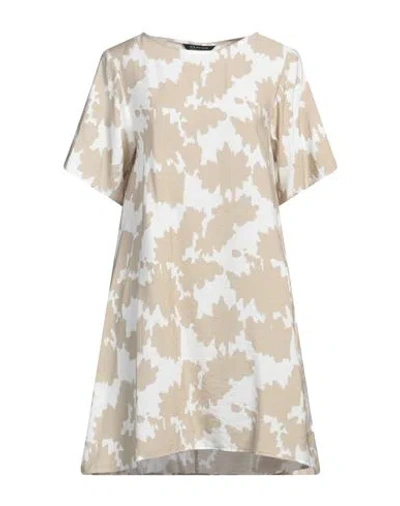 Armani Exchange Woman Mini Dress Beige Size 8 Viscose, Polyamide