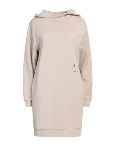 Armani Exchange Woman Mini Dress Beige Size L Cotton