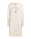 Armani Exchange Woman Mini Dress Beige Size M Cotton, Polyester, Elastane In Beige