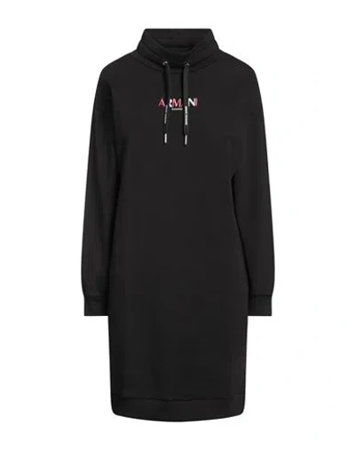 Armani Exchange Woman Mini Dress Black Size M Cotton, Polyester, Elastane
