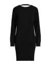 Armani Exchange Woman Mini Dress Black Size M Acrylic, Virgin Wool In Black