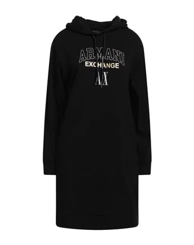 Armani Exchange Woman Mini Dress Black Size S Cotton, Polyester, Elastane