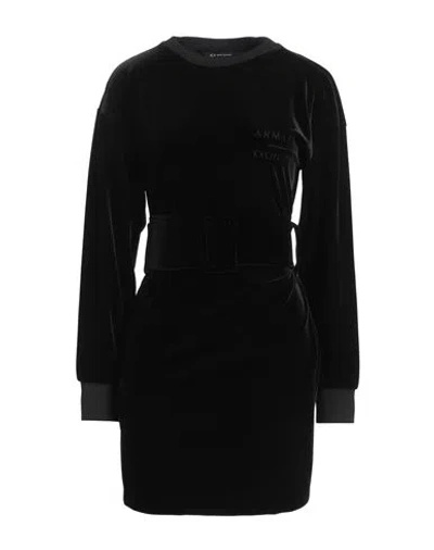 Armani Exchange Woman Mini Dress Black Size Xs Polyester, Elastane