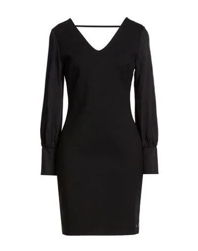 Armani Exchange Woman Mini Dress Black Size Xs Viscose, Polyamide, Elastane