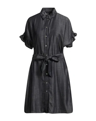 Armani Exchange Woman Mini Dress Blue Size 6 Lyocell In Black