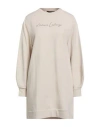 Armani Exchange Woman Mini Dress Cream Size L Cotton, Polyester