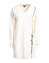 Armani Exchange Logo-embroidered Sweatshirt Dress In White