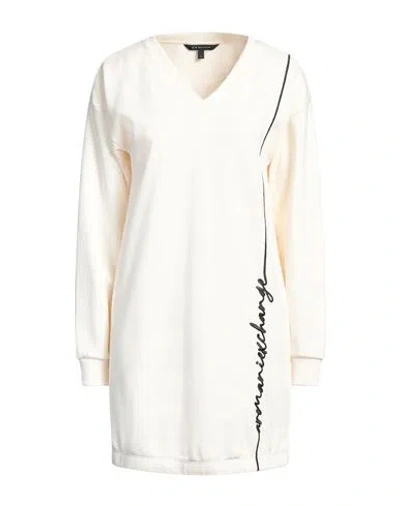 Armani Exchange Logo-embroidered Sweatshirt Dress In White