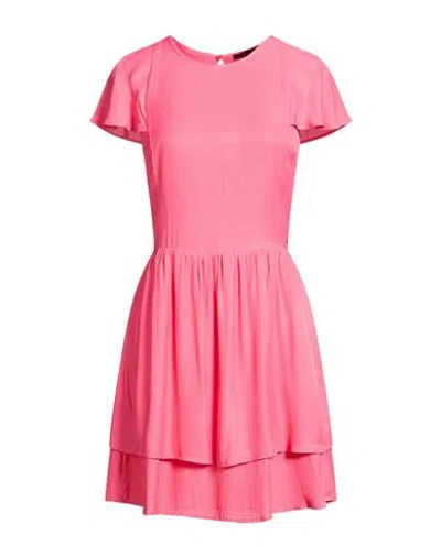 Armani Exchange Woman Mini Dress Fuchsia Size 12 Viscose In Pink