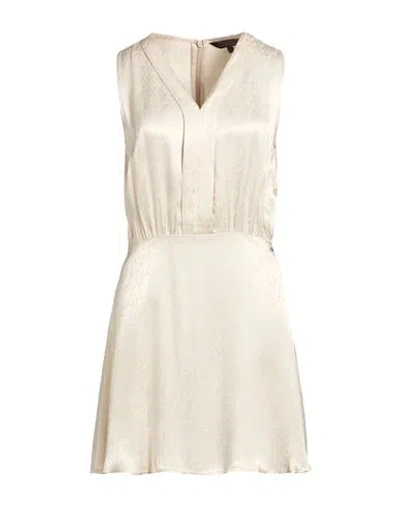 Armani Exchange Woman Mini Dress Ivory Size 14 Viscose In Neutral