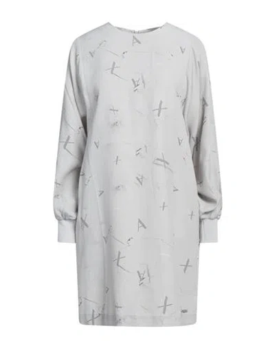 Armani Exchange Woman Mini Dress Light Yellow Size 12 Viscose In Grey