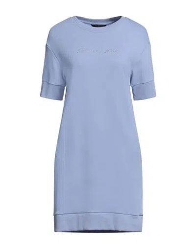 Armani Exchange Woman Mini Dress Lilac Size L Cotton, Polyester, Elastane In Purple