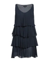 Armani Exchange Woman Mini Dress Navy Size 12 Viscose In Navy