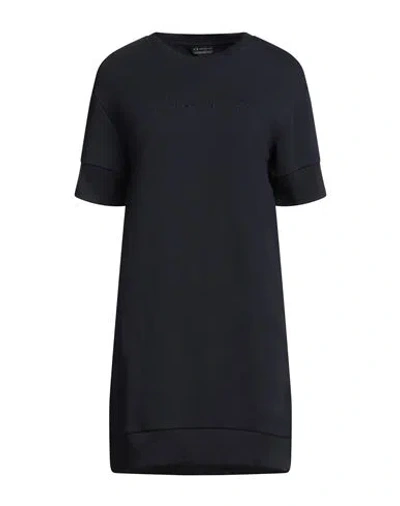 Armani Exchange Woman Mini Dress Navy Size L Cotton, Polyester, Elastane