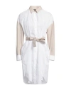 Armani Exchange Woman Mini Dress White Size 14 Cotton In White