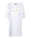 Armani Exchange 【纯棉】女士字母logot恤式圆领休闲连衣裙 In White
